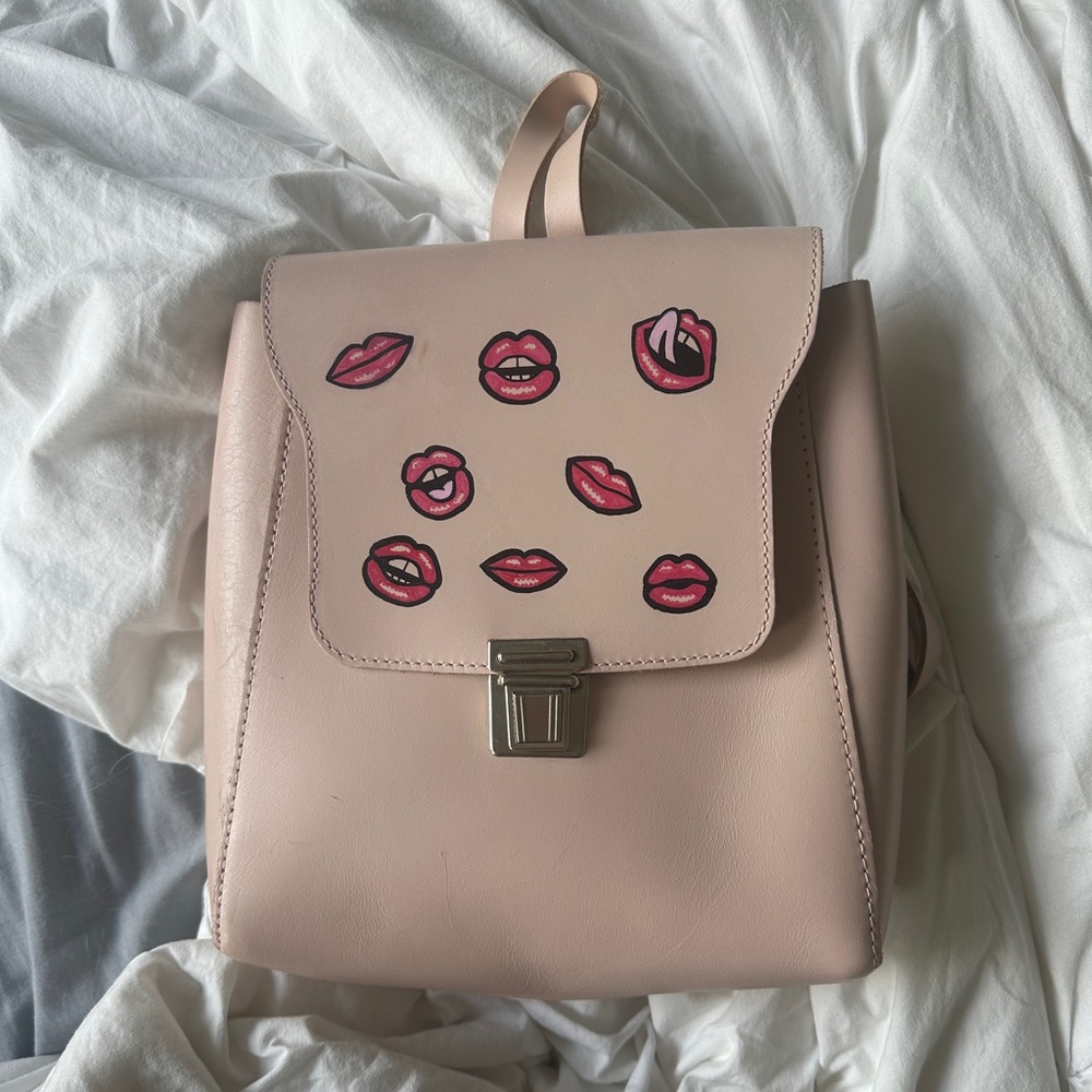 Pink Leather Backpack